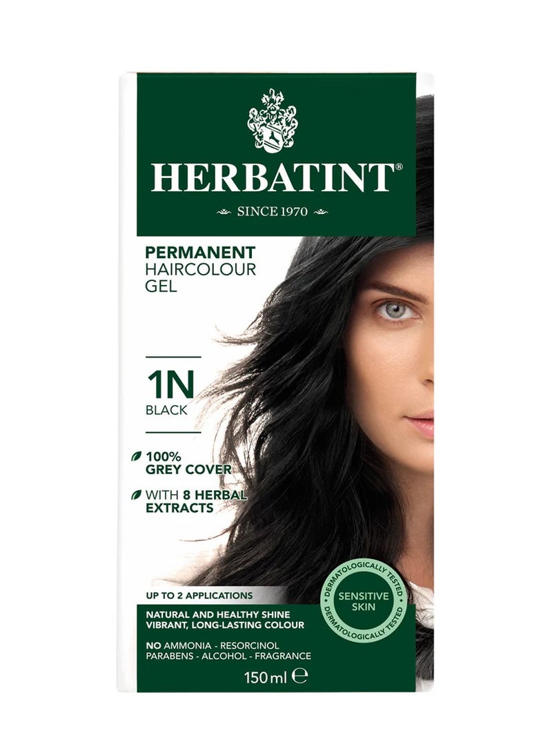 Herbatint 1N Black Permanent Hair Colour Gel 150 mL