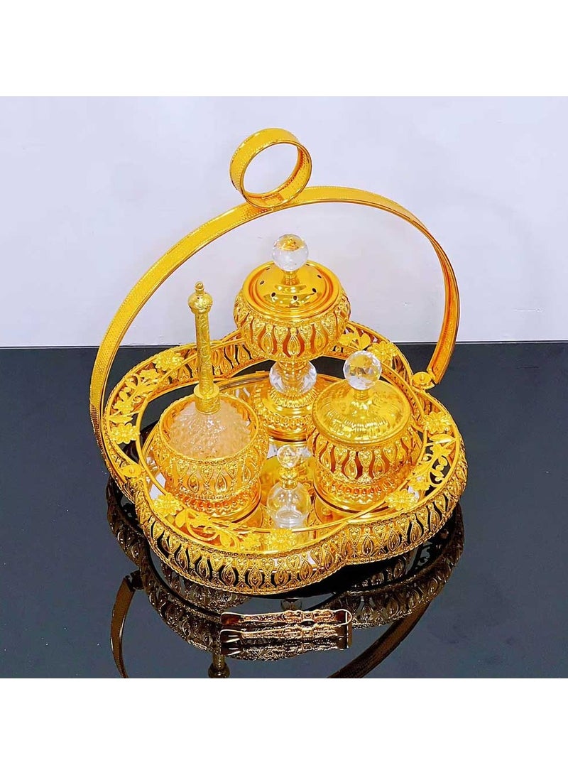 Premium Golden Incense Burner Set for Home Fragrance and Decore Citta MK1326