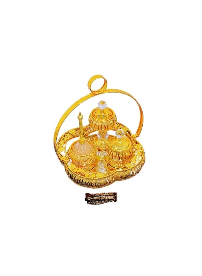 Premium Golden Incense Burner Set for Home Fragrance and Decore Citta MK1326