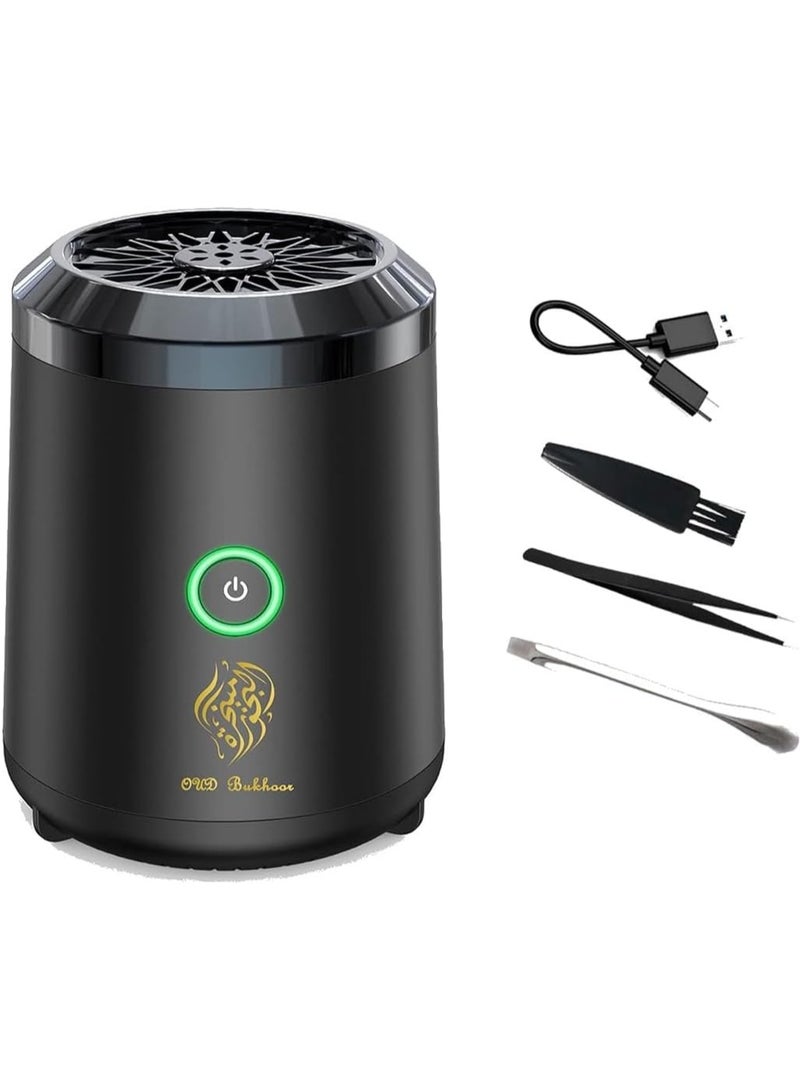 2024 Portable Electric Bakhoor Spice Diffuser – USB-Powered Oud Bukhoor Incense Burner with Smart Chip Safety, Perfect for Home, Car, Travel | Modern Aromatherapy with Adjustable Settings, Auto Shut-Off & Long Battery Life