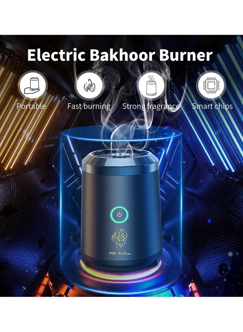 2024 Portable Electric Bakhoor Spice Diffuser – USB-Powered Oud Bukhoor Incense Burner with Smart Chip Safety, Perfect for Home, Car, Travel | Modern Aromatherapy with Adjustable Settings, Auto Shut-Off & Long Battery Life