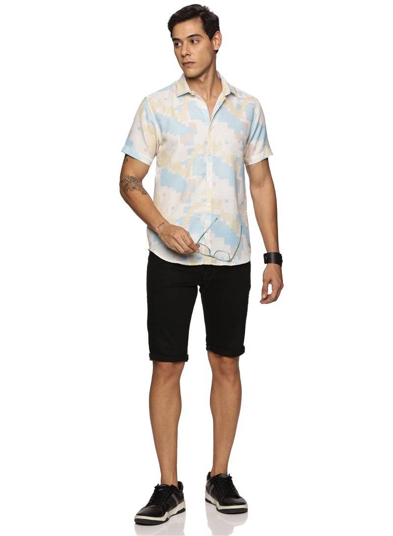 U.S. ELK Men's Printed Shirt | Half sleeves Hawaiian Men formal Shirts | Stylish and Versatile Casual Shirt For Men