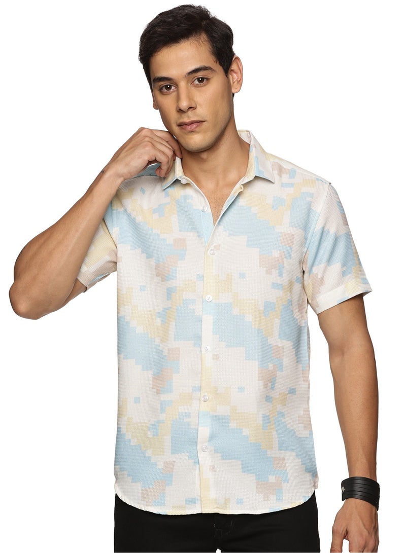 U.S. ELK Men's Printed Shirt | Half sleeves Hawaiian Men formal Shirts | Stylish and Versatile Casual Shirt For Men