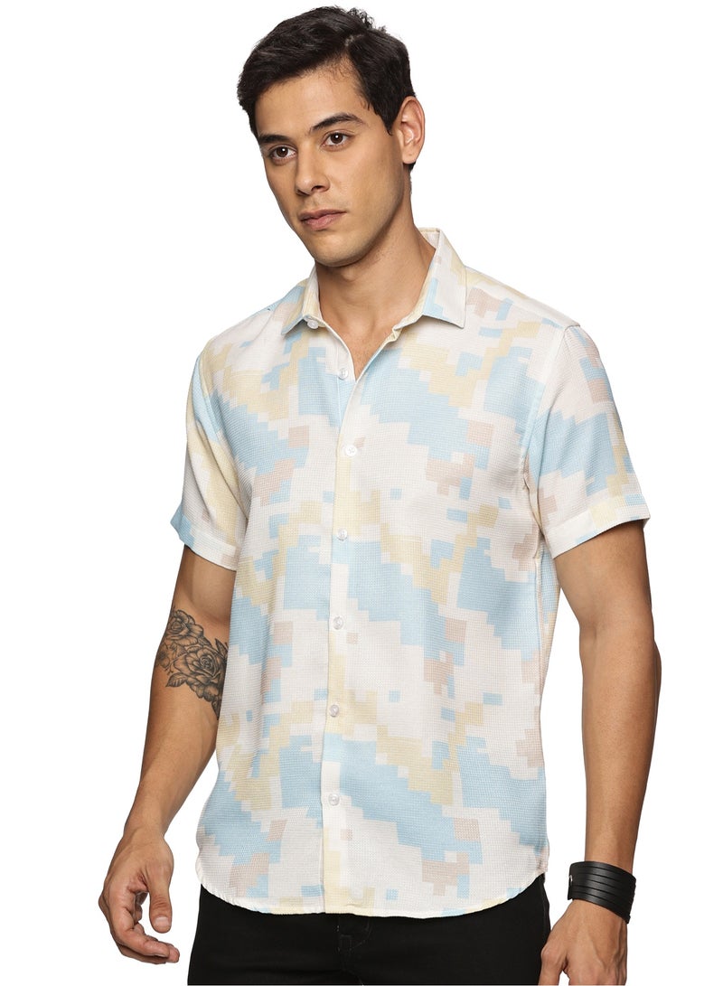 U.S. ELK Men's Printed Shirt | Half sleeves Hawaiian Men formal Shirts | Stylish and Versatile Casual Shirt For Men