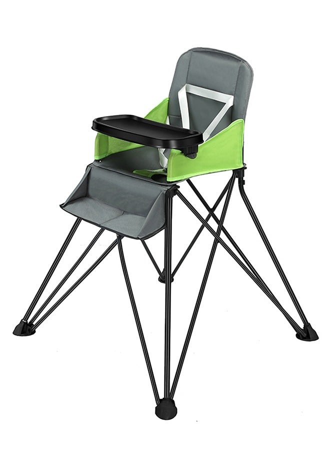 Baby Seat Portable Baby’s Dining Chair With Removable Dining Tray And Storage Bag & Straps,Foldable Children Seat Great for Camping,For Travel And Home