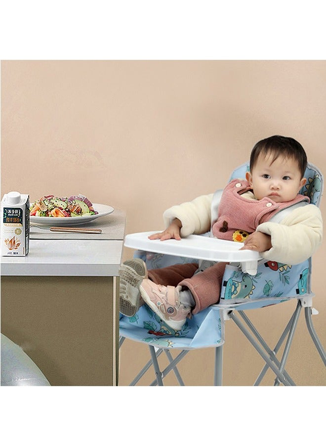 Baby Seat Portable Baby’s Dining Chair With Removable Dining Tray And Storage Bag & Straps,Foldable Children Seat Great for Camping,For Travel And Home