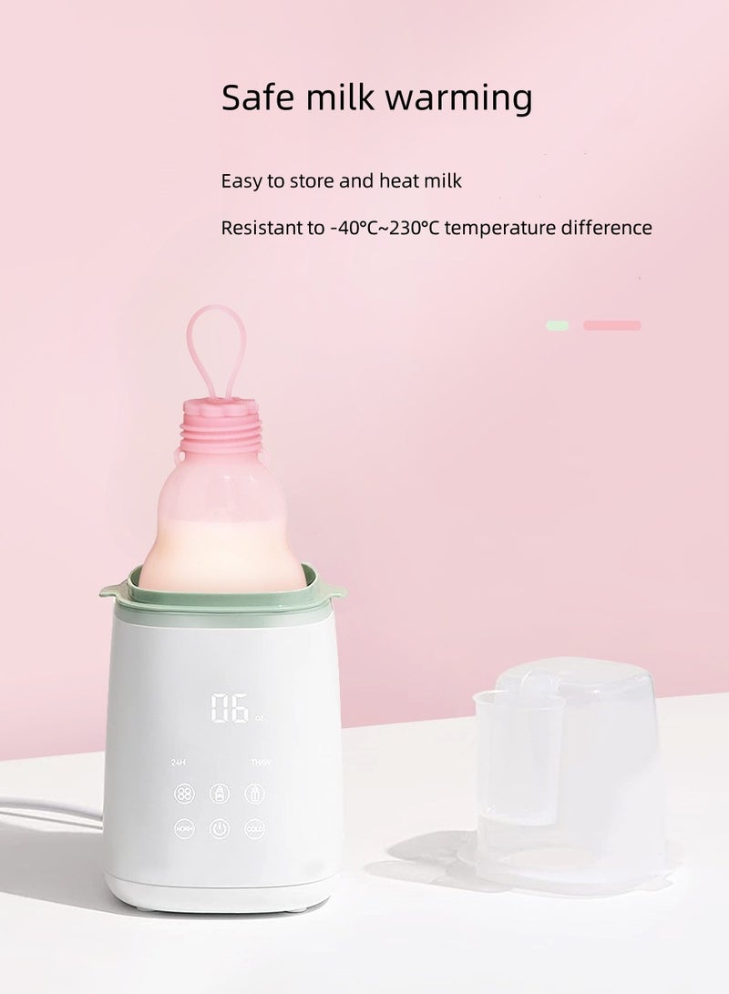 Home Fresh-Keeping Portable Silicone Breast Milk Bag Can Be Refrigerated And Reused Blue 300ml+180ml (2 Bags + 3 Nipples)