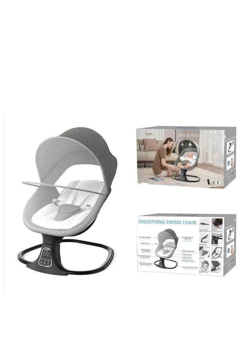 Baby Swing for Infants  Electric Portable Baby Swing for Newborn, Bluetooth Touch Screen/Remote Control Timing Function 3 Swing Speeds Baby Rocker Chair with Music Speaker 5 Point