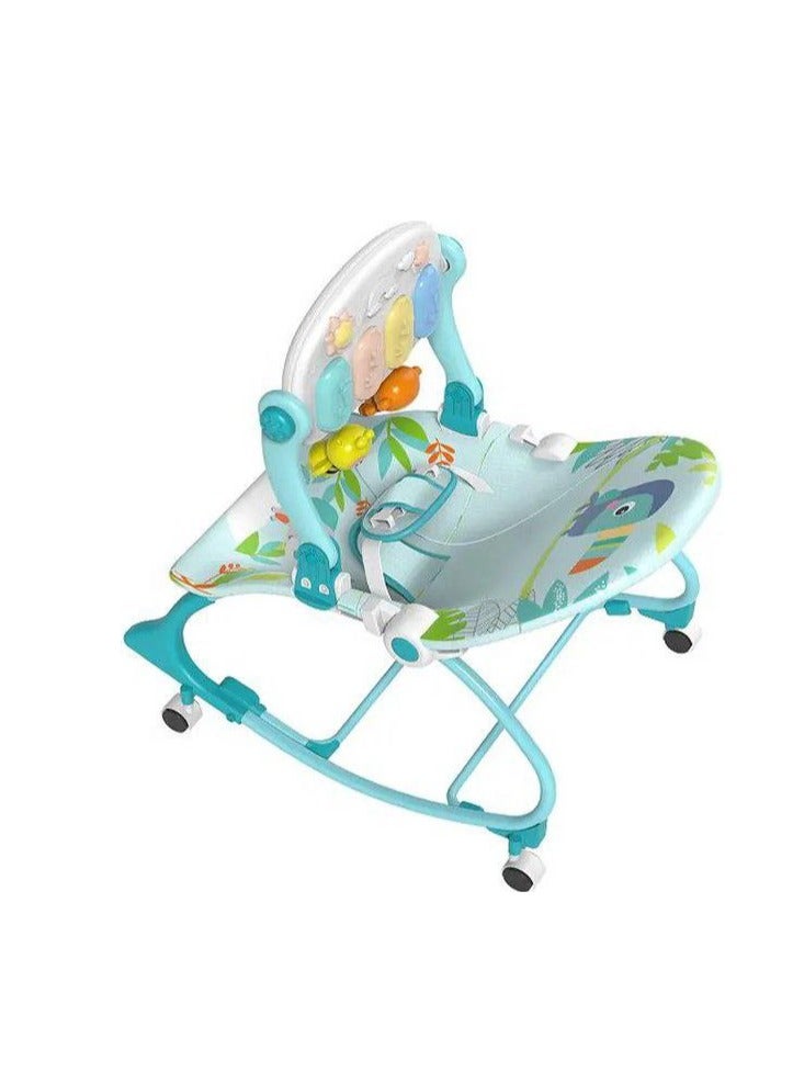 3 in 1 Baby bouncer lounger  highchair with removable wheels  adjustable backrest incl. Removable musical piano