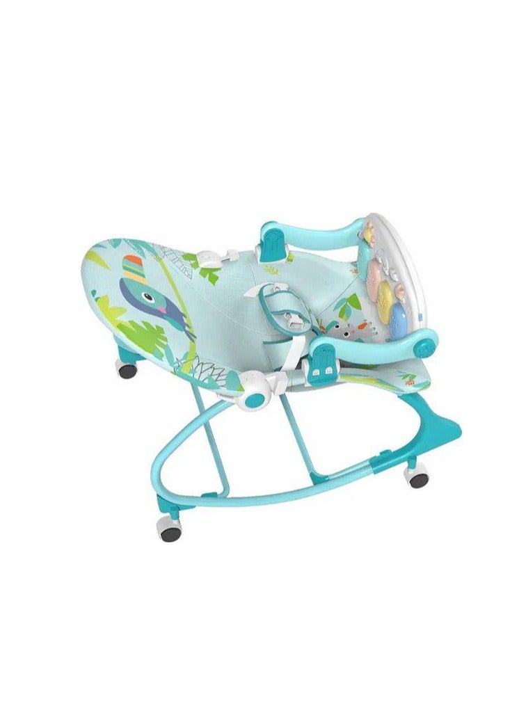 3 in 1 Baby bouncer lounger  highchair with removable wheels  adjustable backrest incl. Removable musical piano