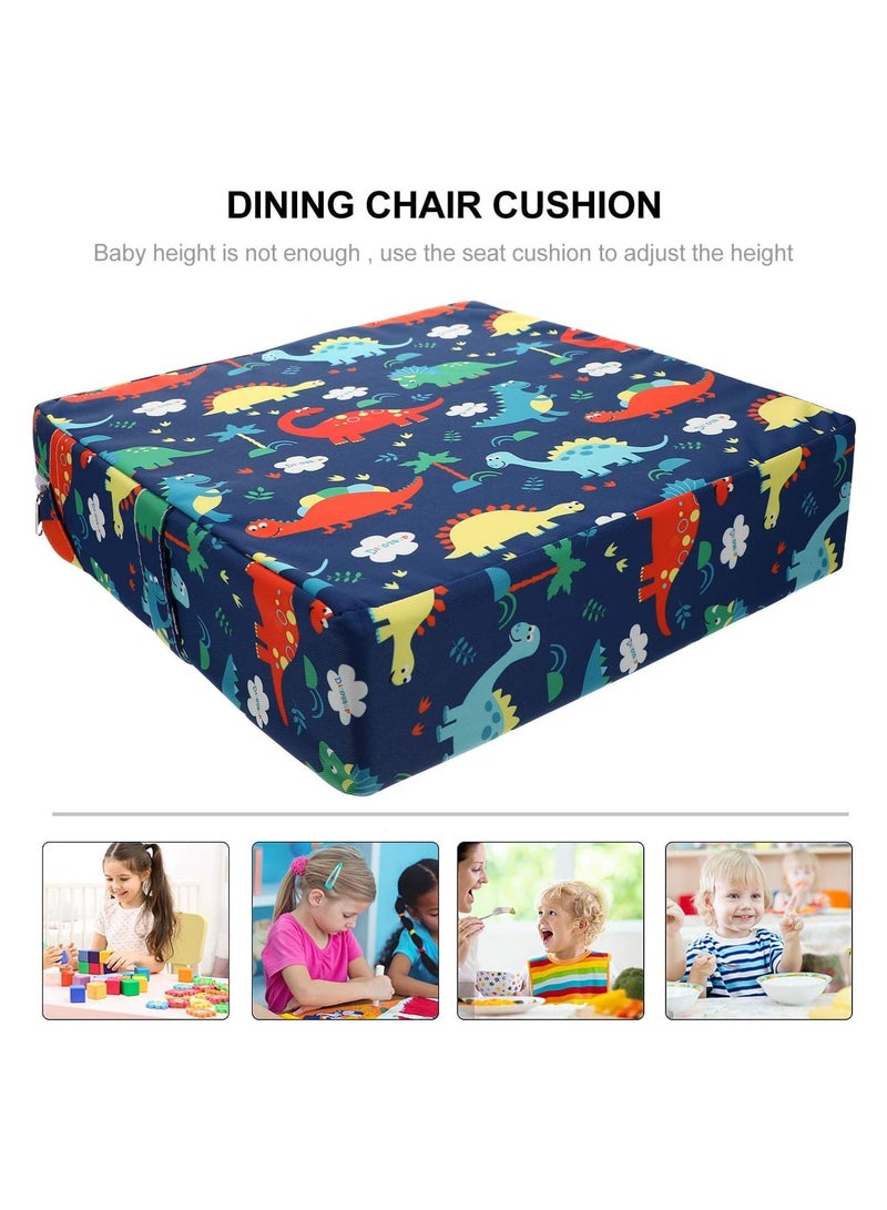 Toddler Booster Seat Cushion, SYOSI Chair Increasing Cushion Portable Dismountable Thick Chairs Increasing Cushion Adjustable Seat Pad for Dining Table Baby Infant Kids Dinosaur Blue