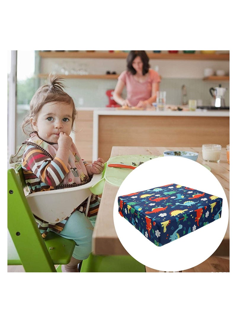 Toddler Booster Seat Cushion, SYOSI Chair Increasing Cushion Portable Dismountable Thick Chairs Increasing Cushion Adjustable Seat Pad for Dining Table Baby Infant Kids Dinosaur Blue