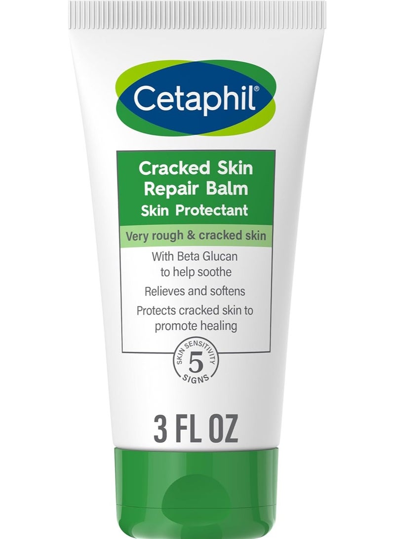 CETAPHIL Cracked Skin Repair Balm, 3 oz, (85 g)For Very Rough & Cracked, Sensitive Skin, Protects, Soothes & Restores Deeper Cracks, Hypoallergenic, Fragrance Free