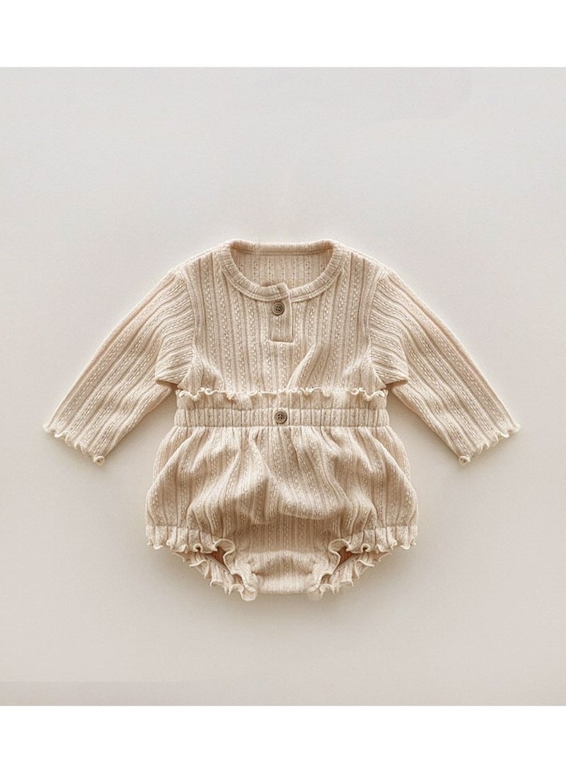 Baby Girl Autumn Knitted Jacquard Long Sleeve T-shirt + Triangle Pants Set