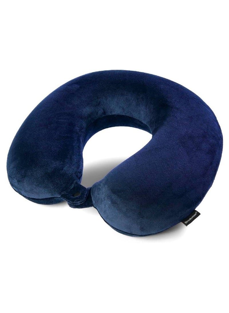 Travel Neck Pillow - Lightweight Fleece Casing Extra Comfort Memory Foam - U-Shaped Neck Pillow for Travelling, Blue