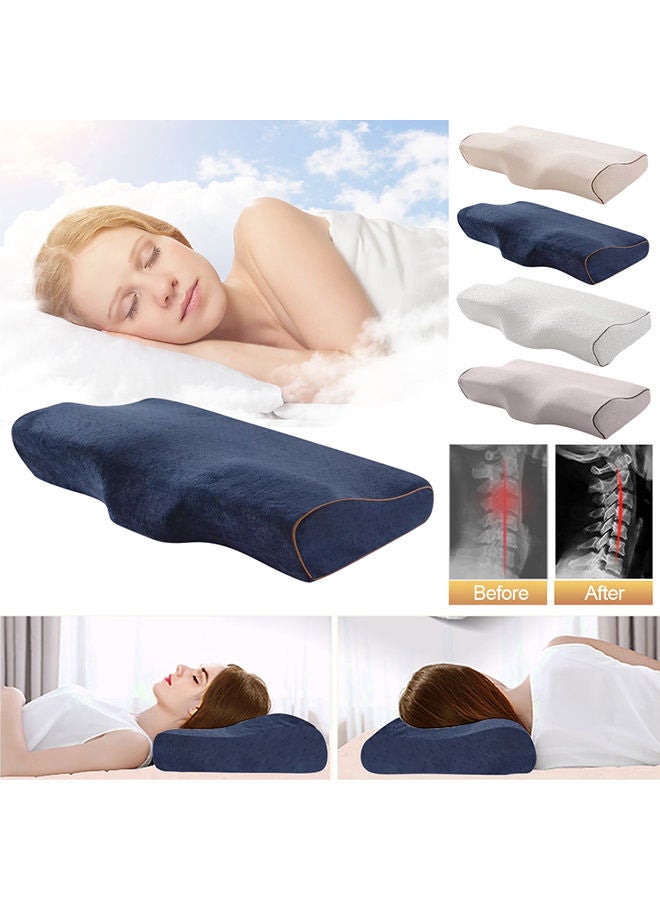 Orthopedic Cervical Neck Pillow For Pain Sufferers Polyester Blue 50x30x10cm