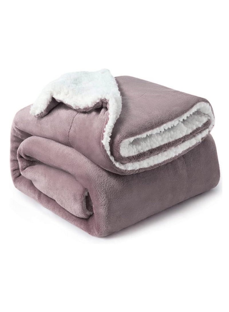 Sherpa Blanket King Size Twin Plush Throw Bed Blanket Flannel Fleece Reversible Lamb Blanket Warm and Plush Travel Blanket for Bed Sofa Travel Couch