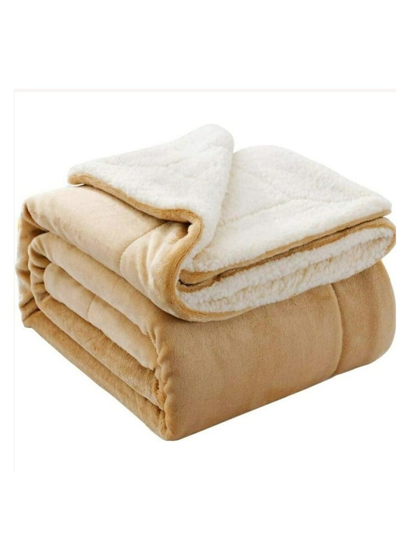 Sherpa Blanket King Size Twin Plush Throw Bed Blanket Flannel Fleece Reversible Lamb Blanket Warm and Plush Travel Blanket for Bed Sofa Travel Couch