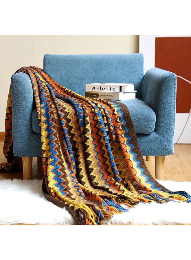 Striped Sofa Blanket Polyester Multicolour 130x170cm