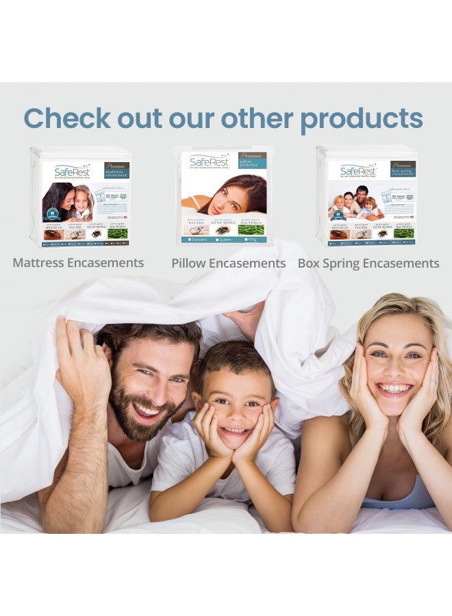 SafeRest Mattress Protector - Queen Size Cotton Terry Waterproof Mattress Protector, Breathable Fitted Mattress Cover with Stretchable Pockets