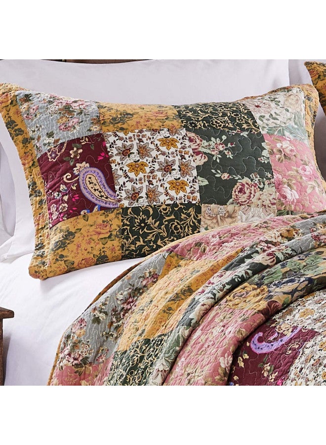 Greenland Home Antique Chic 100% Cotton Authentic Patchwork Quilt Set, Twin/Twin XL, Multicolor