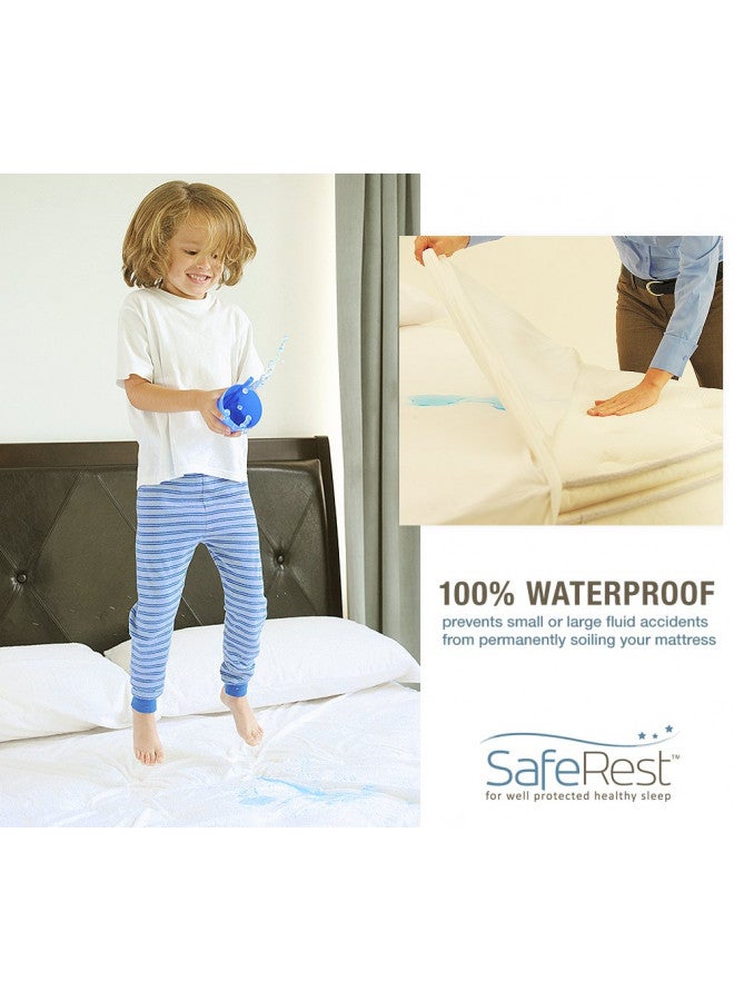 SafeRest Zippered Mattress Protector - Premium 9-12 Inch Waterproof Mattress Cover for Bed - Breathable & Noiseless Washable Mattress Encasement - Full