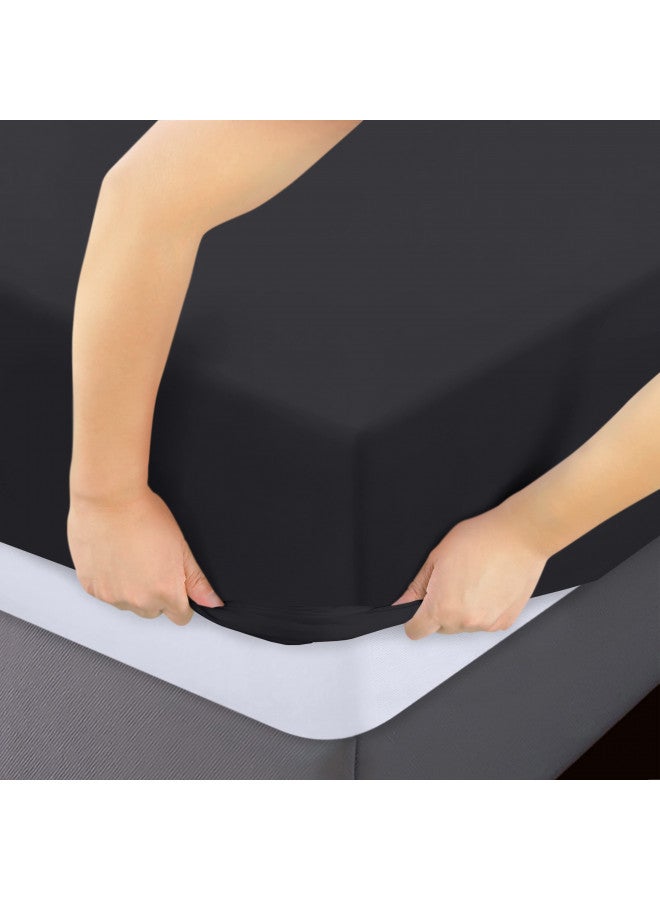 Utopia Bedding King Fitted Sheet - Bottom Sheet - Deep Pocket - Soft Microfiber -Shrinkage and Fade Resistant-Easy Care -1 Fitted Sheet Only (Black)