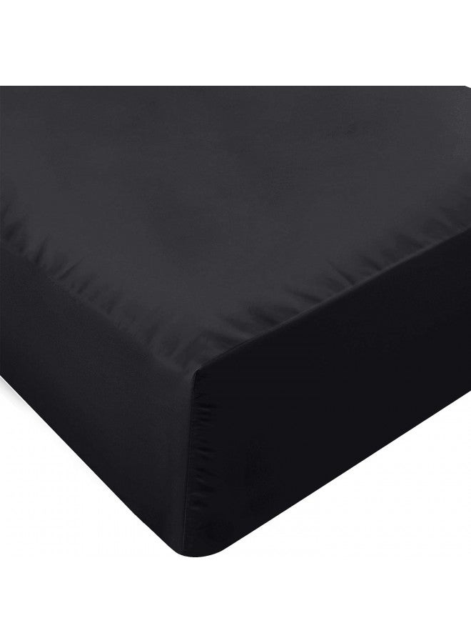 Utopia Bedding King Fitted Sheet - Bottom Sheet - Deep Pocket - Soft Microfiber -Shrinkage and Fade Resistant-Easy Care -1 Fitted Sheet Only (Black)
