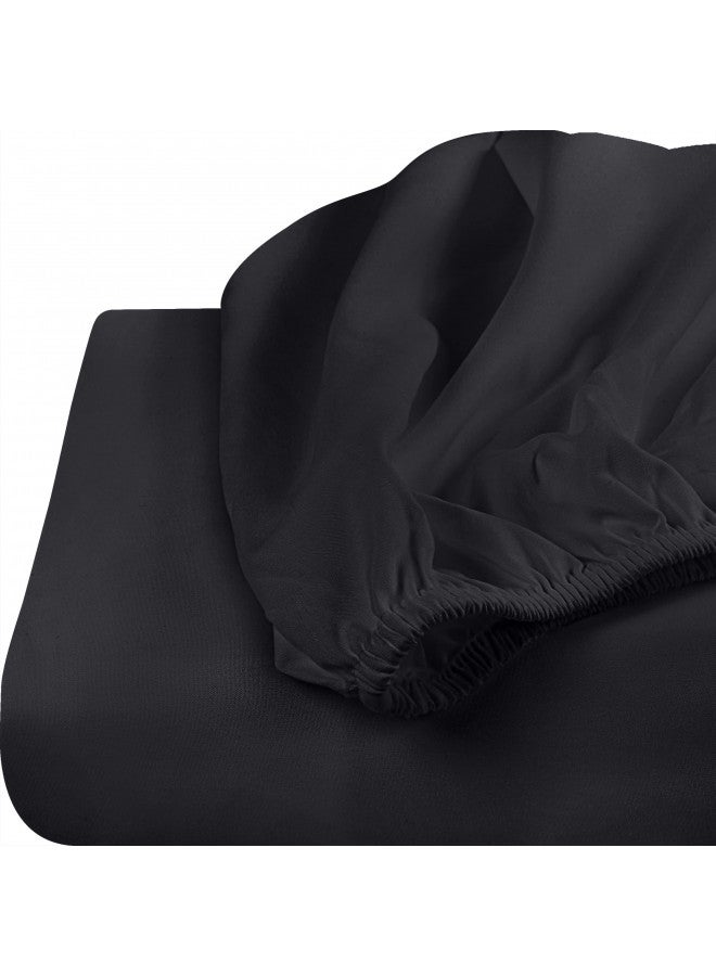 Utopia Bedding King Fitted Sheet - Bottom Sheet - Deep Pocket - Soft Microfiber -Shrinkage and Fade Resistant-Easy Care -1 Fitted Sheet Only (Black)