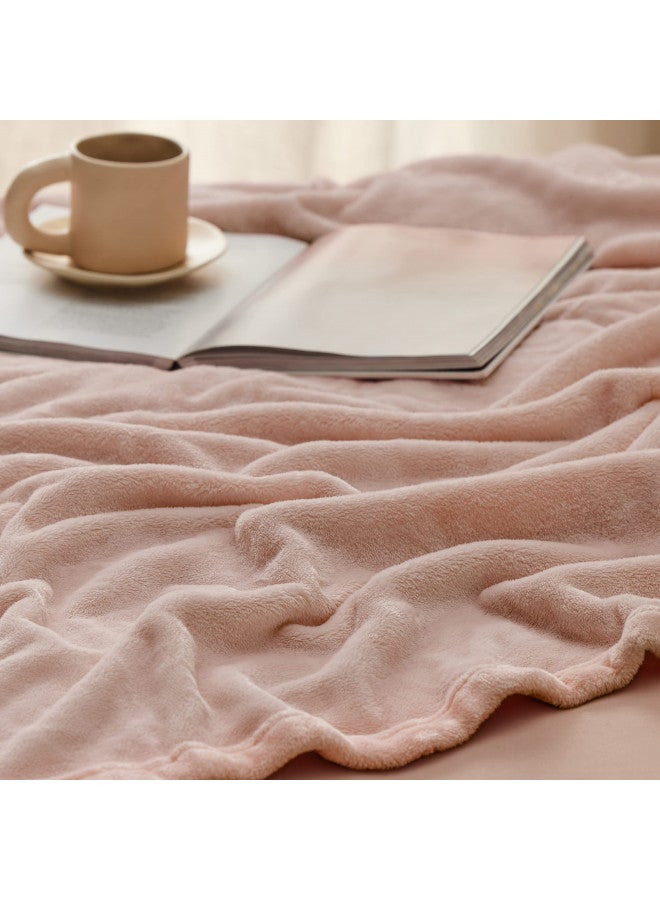 Bedsure Dusty Pink Fleece Blanket 50x70 Blanket - 300GSM Soft Lightweight Plush Cozy Blankets for Bed, Sofa, Couch, Travel, Camping