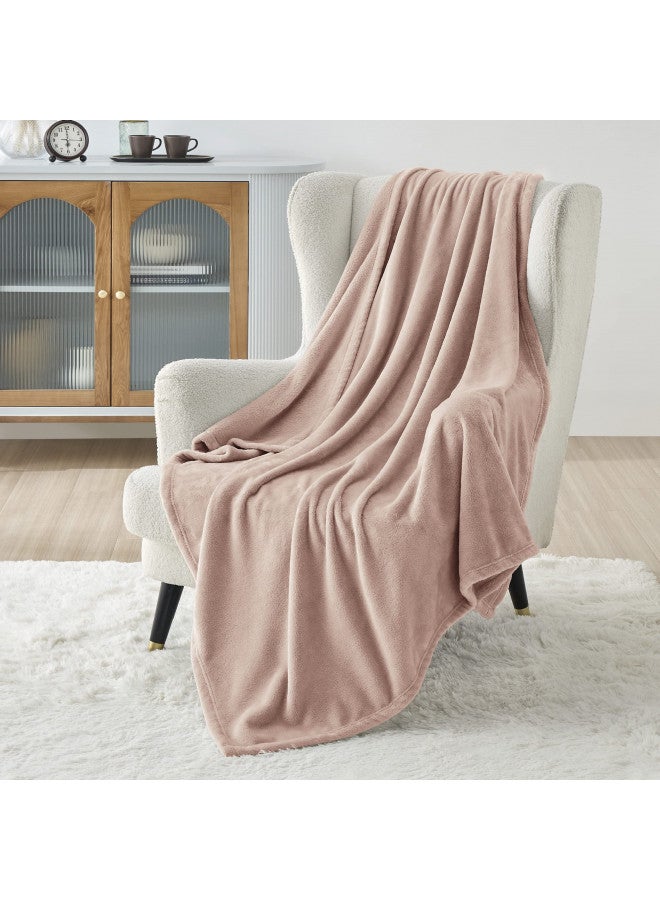 Bedsure Dusty Pink Fleece Blanket 50x70 Blanket - 300GSM Soft Lightweight Plush Cozy Blankets for Bed, Sofa, Couch, Travel, Camping