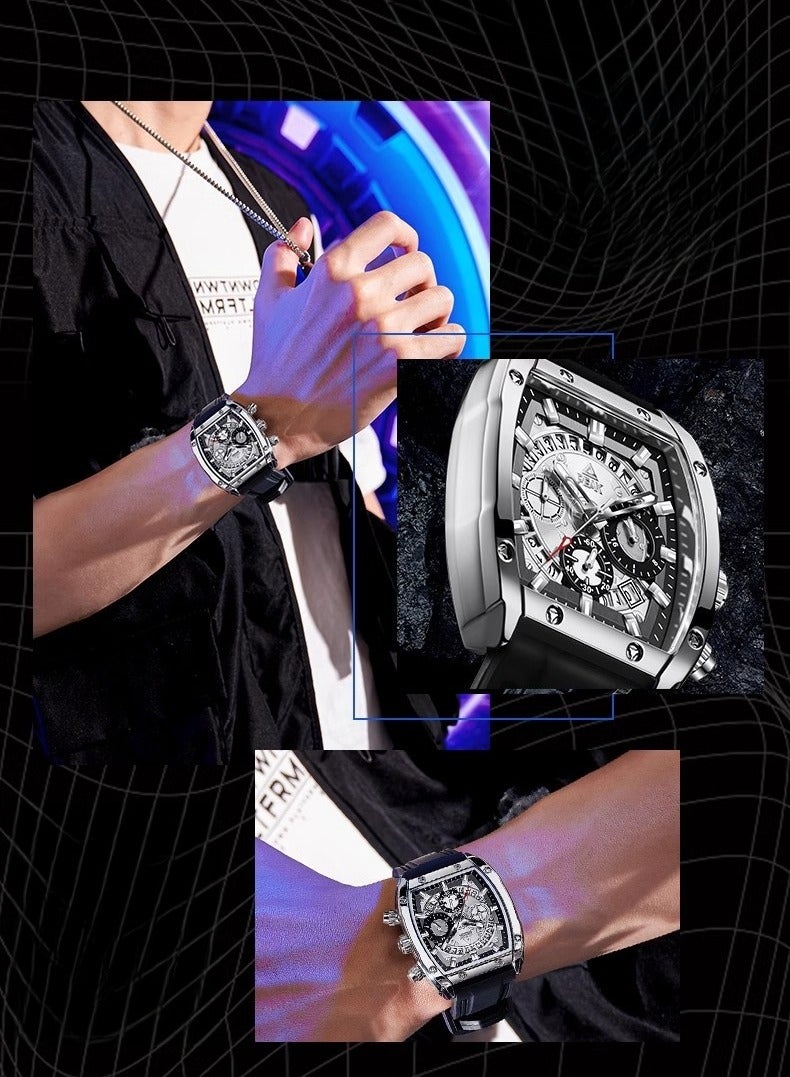 Men's Sports Mechanical Wine Barrel Watch