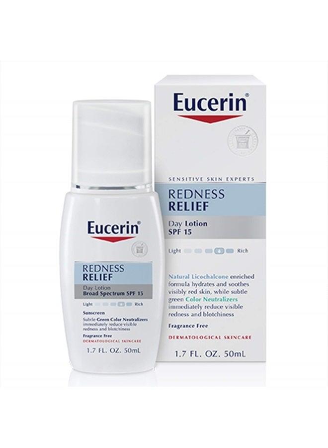 Redness Relief Day Lotion - Broad Spectrum SPF 15 - Neutralizes Redness and Protects Skin - 1.7 fl. oz. Pump Bottle