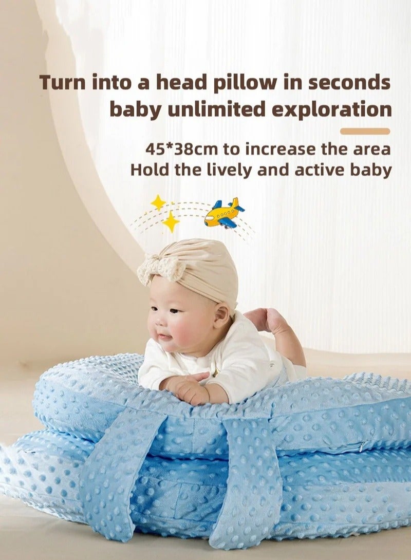 Baby Crib Wedge Pillows with Safety Fence, Adjustable Height Anti Breastfeeding Nursing Pillow - Anti-Reflux, Choking, and Milk Overflow for Newborns Toddlers