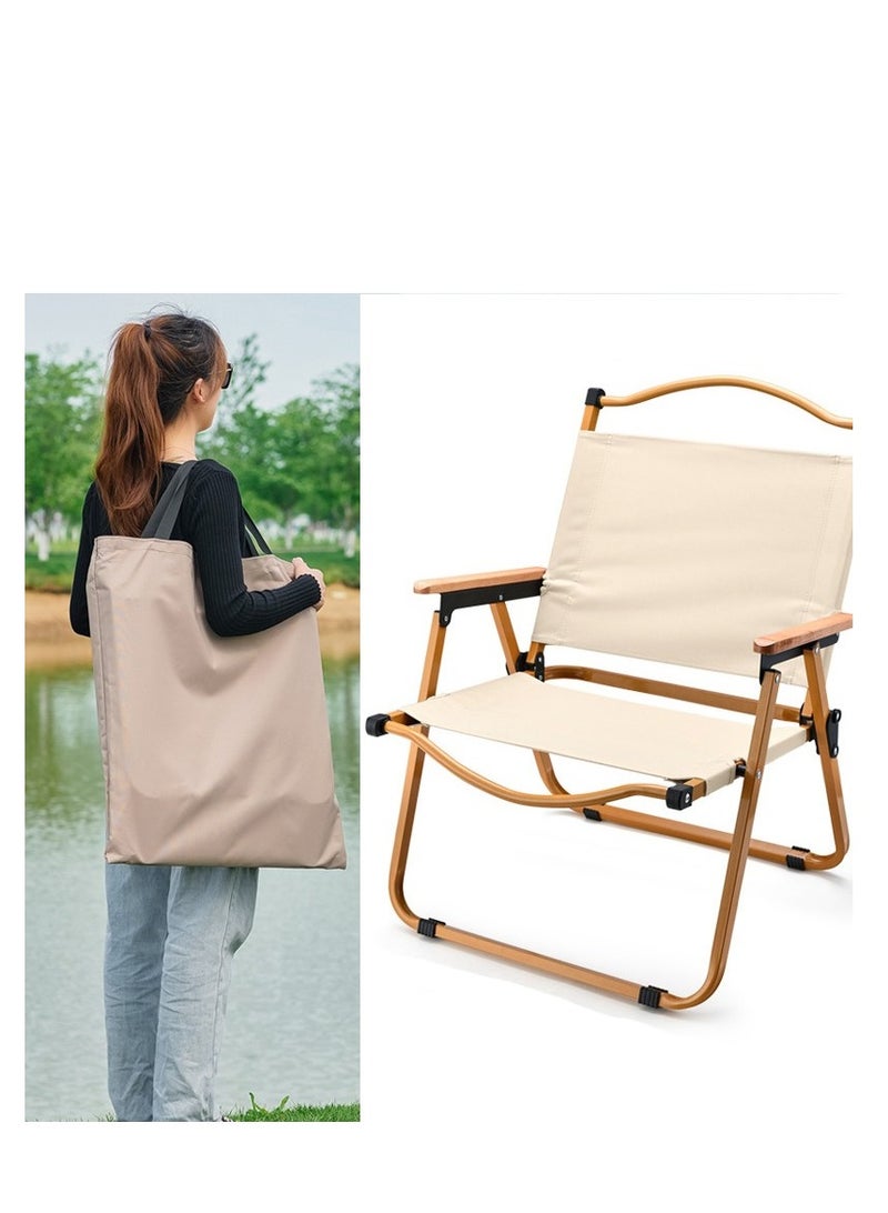 Portable Folding Camping Chair Beige, Lightweight Folding Chair for Outdoor Enthusiasts, Folding Chair for Every Adventure, Folding Camping Chair for Travel and Leisure