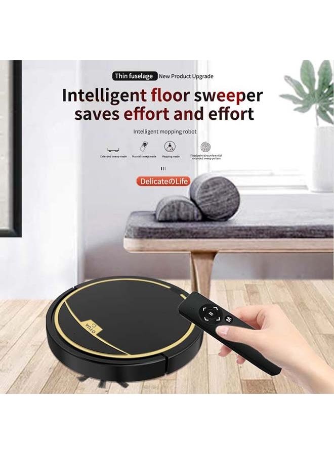 3-In-1 Robot Vacuum Cleaner Sweeping With Water Tank 150 ml 15 W BPCleaner001 Black