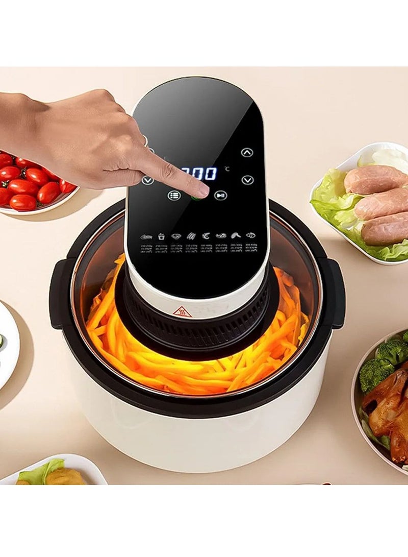 8-in-1 1200W 6L digital air fryer with custom presets, temperature control and auto shut-off, stabilize viewing window touchscreen.