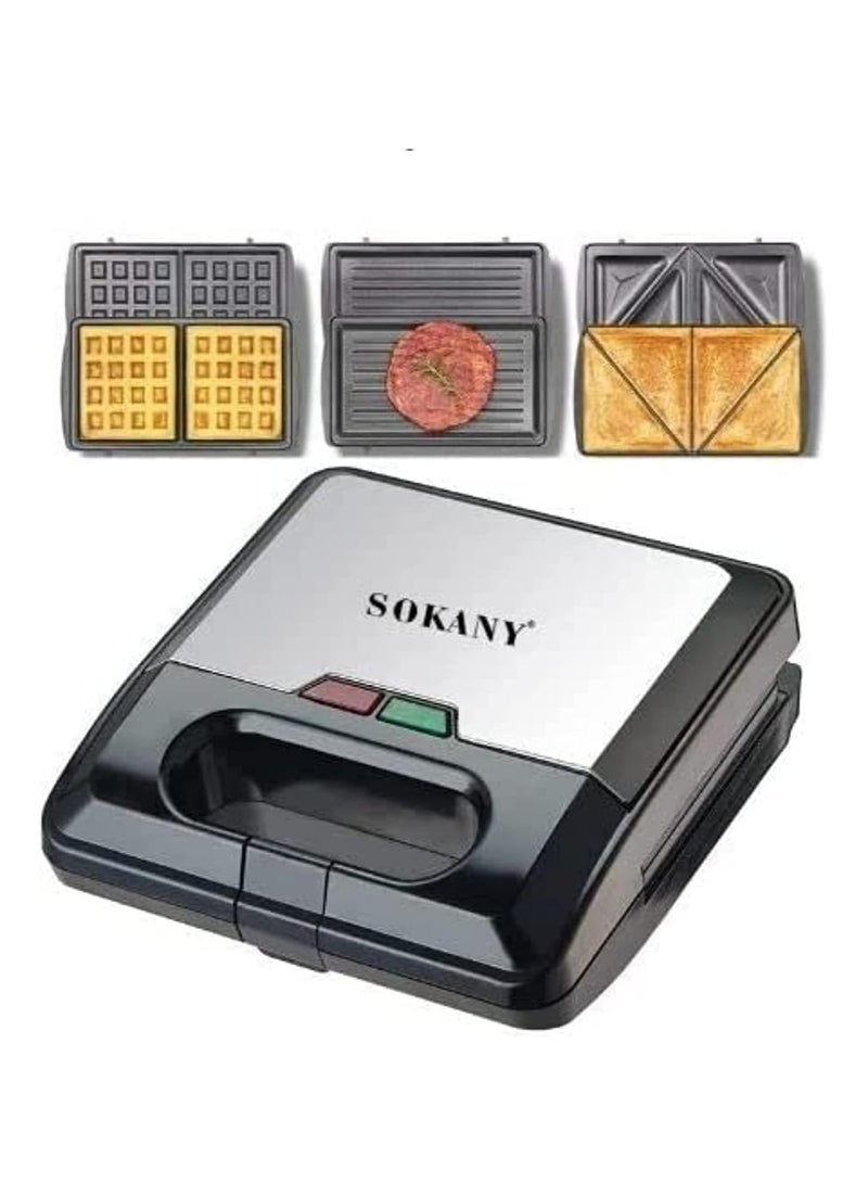 Sokany 3 in 1 Sandwich Maker- KJ-303