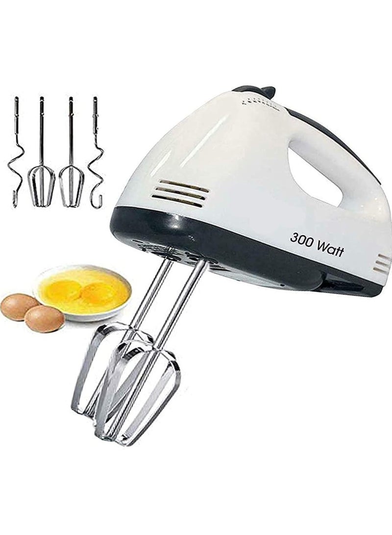 7 Gear Electric Egg Beater Automatic Hand Mixer Blender Plastics Rotating Push Whisk Cream Mixer Stirrer (220V) MH1068 White