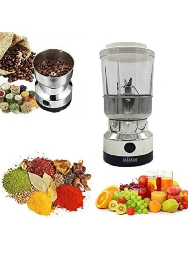 2 in 1 Electric Grinder & Juicer for A-Z Dry Spice – Silver Nima 2 in 1 Electric Grinder & Juicer for A-Z Dry Spice