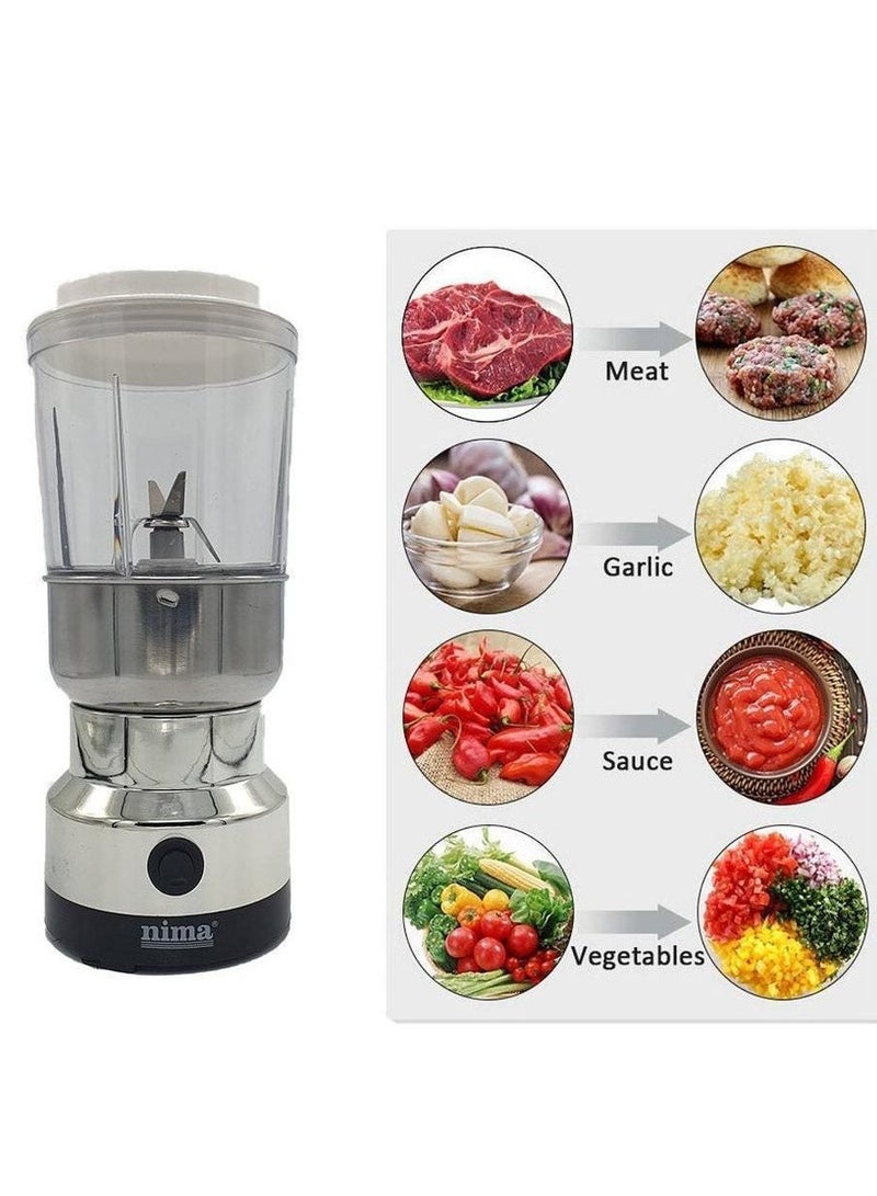 2 in 1 Electric Grinder & Juicer for A-Z Dry Spice – Silver Nima 2 in 1 Electric Grinder & Juicer for A-Z Dry Spice