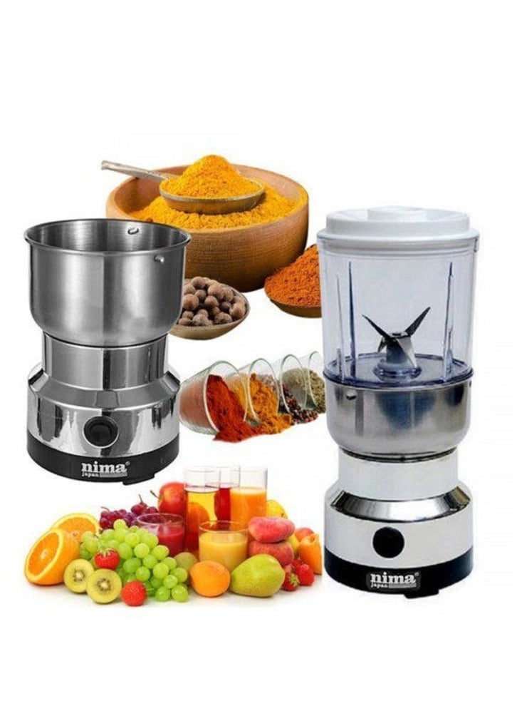 2 in 1 Electric Grinder & Juicer for A-Z Dry Spice – Silver Nima 2 in 1 Electric Grinder & Juicer for A-Z Dry Spice