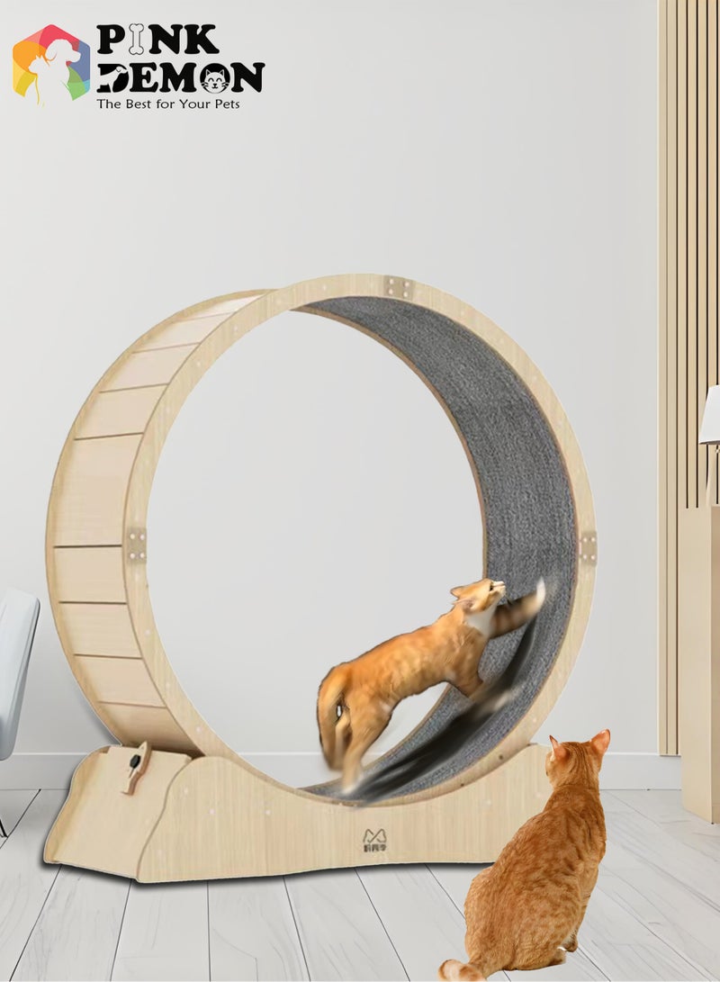 Wooden Cat Tree Quiet Pet Cat Treadmill Let Your Pet Run Wild at Home