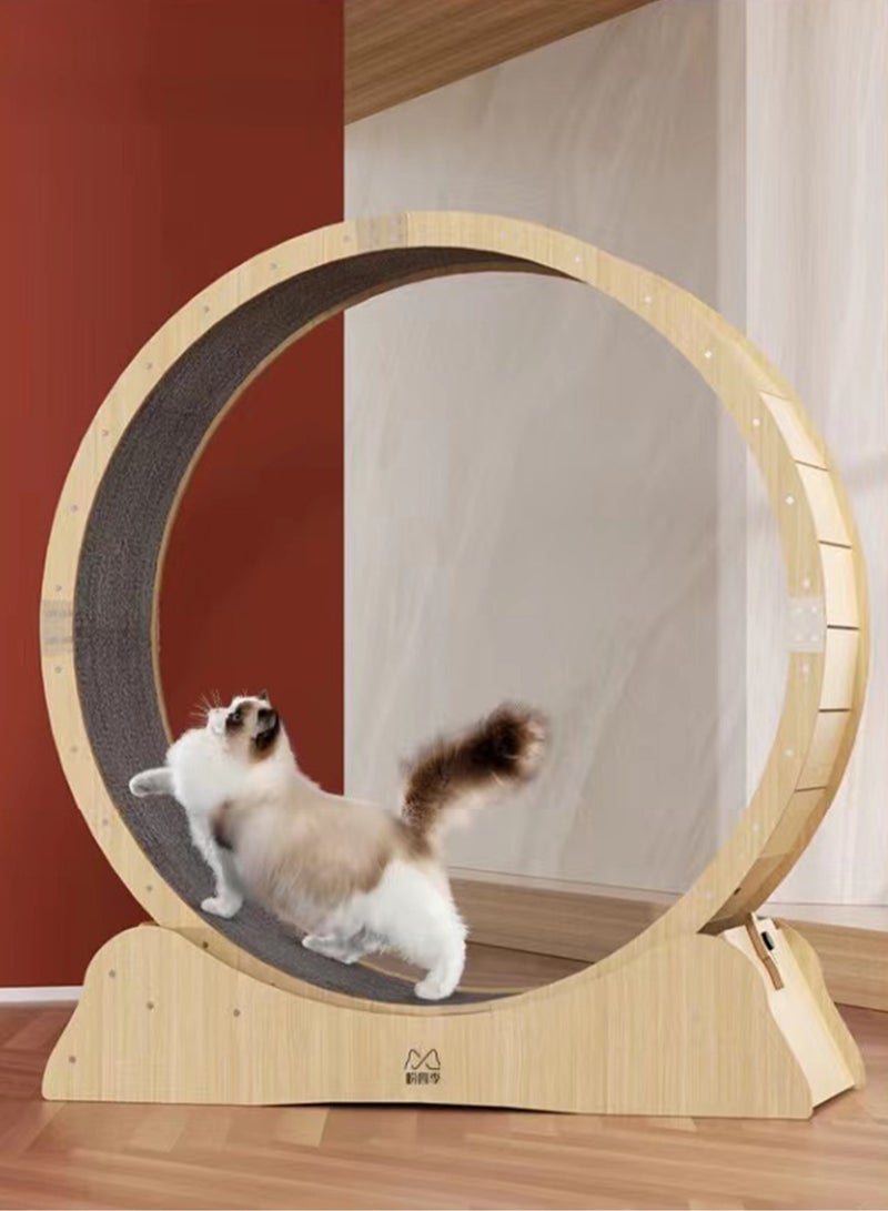 Wooden Cat Tree Quiet Pet Cat Treadmill Let Your Pet Run Wild at Home