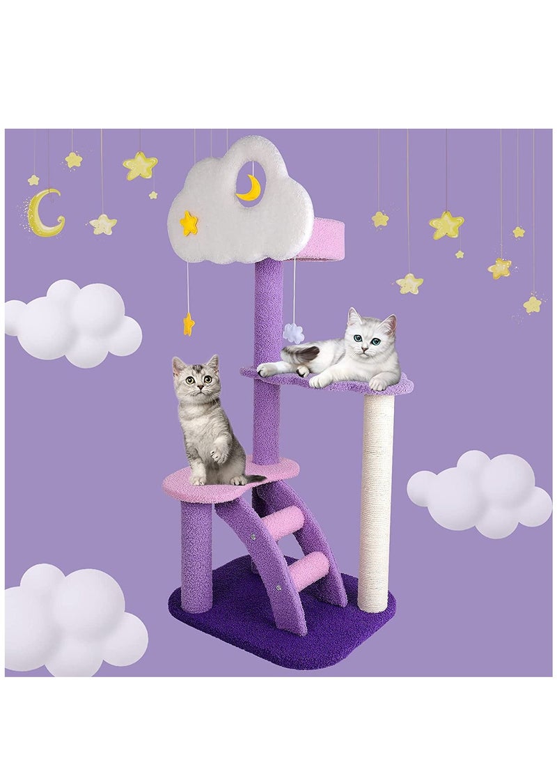 3-Tier 108cm Cat Activity Tree Climbing Tower with Scratching Post