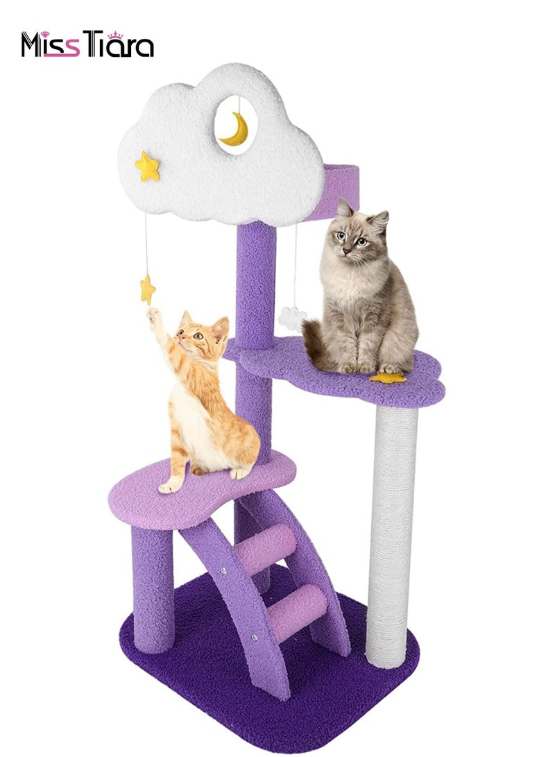 3-Tier 108cm Cat Activity Tree Climbing Tower with Scratching Post