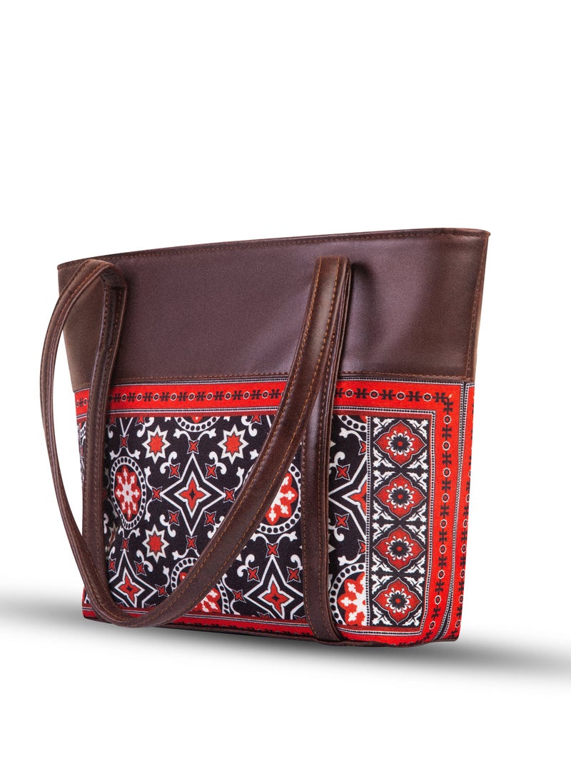 Ajrak Art Shoulder tote Bag women's hobo satchel large space top handle ladies handbag