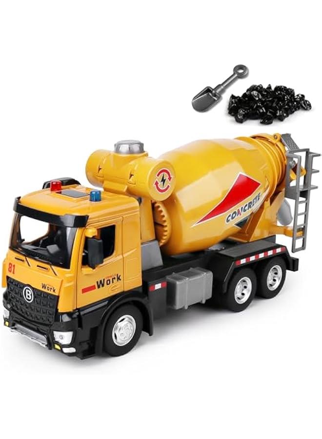 Mixer Truck Toy for Kids 3-5,with Metal Cab,Kids Toy Cars with Lights and Sounds,Toy Truck Gift for Boy Age 2 3 4 5 Years Old