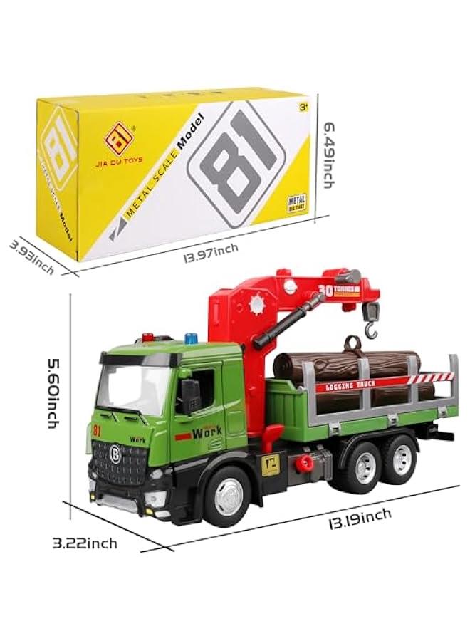 Timber Truck Toy for 3 4 5 6 Years Old Boys with Metal Cab,Kids Toy Cars with Lights and Sounds,Toy Trcuk Birthday Gifts for Toddler Child