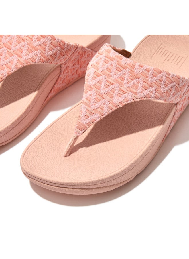 049-805 Fitflop Ladies Sandals Lulu Geo-Webbing Toe Thong FZ3-A35 Pink